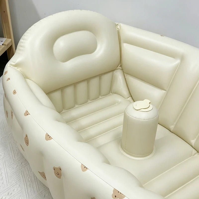 Cute Bear Baby Swimming Bathtub Children's Portable Outdoor All-in-one Inflatable Pool Children's Bathtub Newborn Swimming Pool