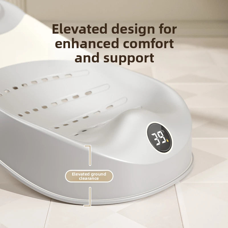 Collapsible Baby Bathtub with Digital Temperature Sensor, Non-Slip Soft Gel Mesh, Elevated Design for Newborn Bathing