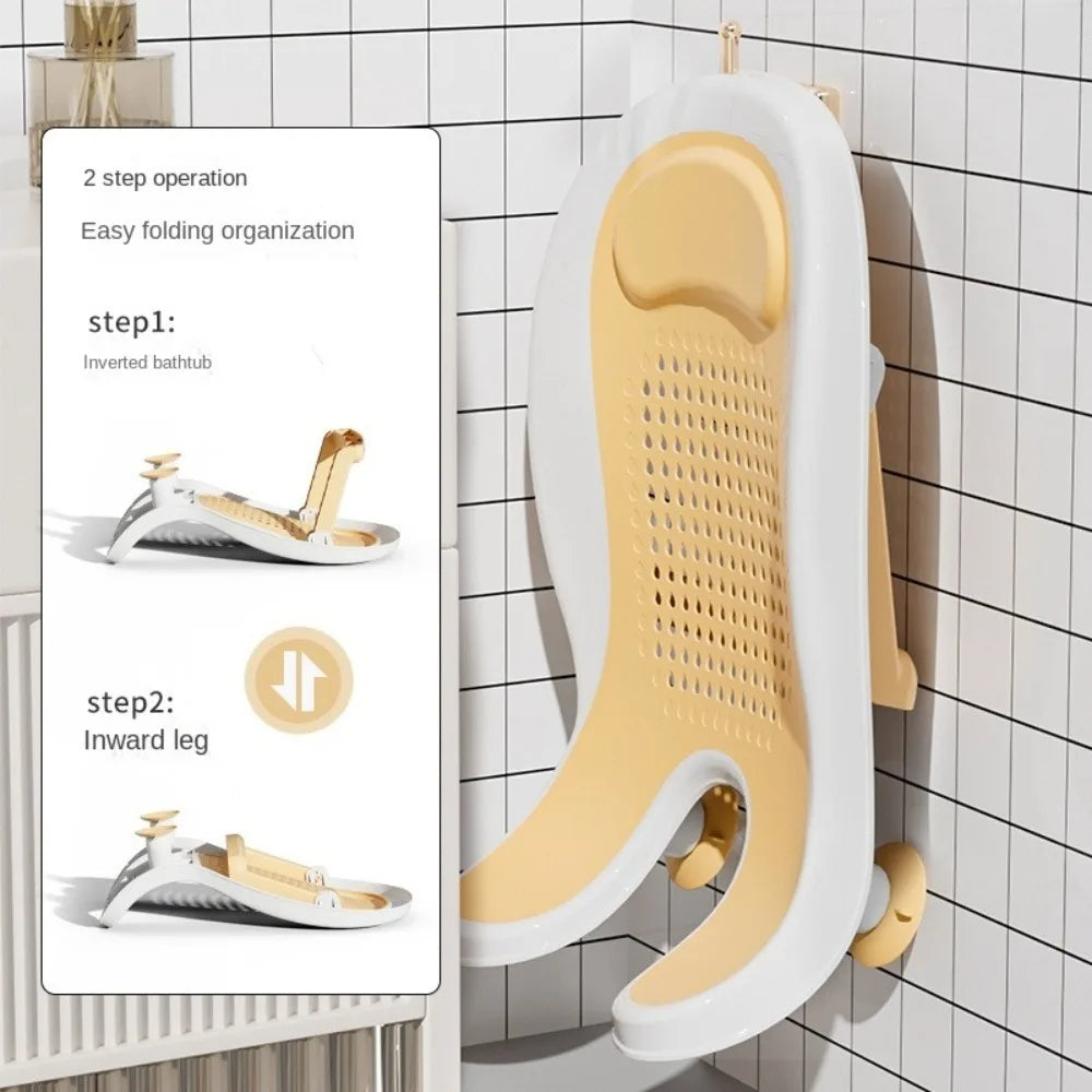 Durable Multifunctional Infant Bath Basin with Foldable Stand Can Lying Down Baby Butt Basin Lying Down Shower Tub Daily Use