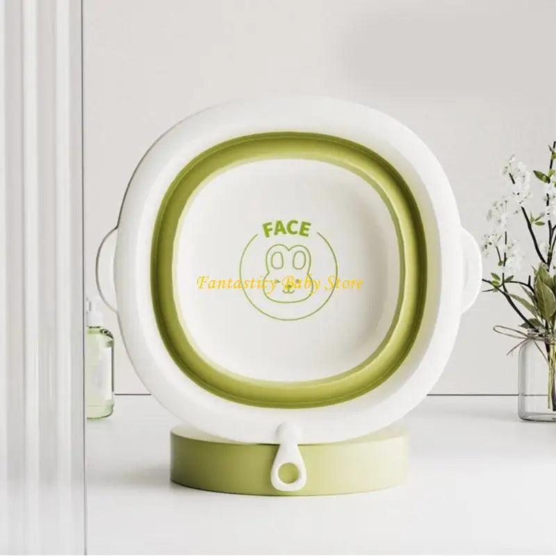 J6BE Foldable Baby Washbasin Small Bath Tub for Newborns Toddler Portable Lightweight Travel Home Use Cartoon Design